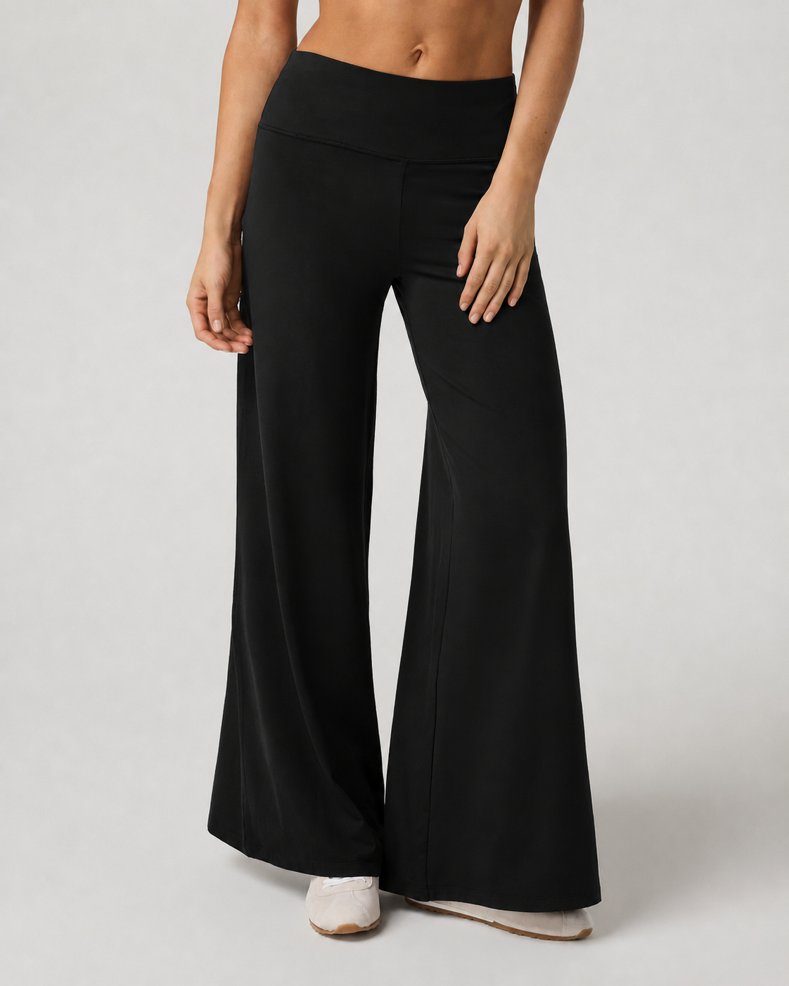 Clarity Way Wide-Leg Long-Length Everyday Pant - Solid Black