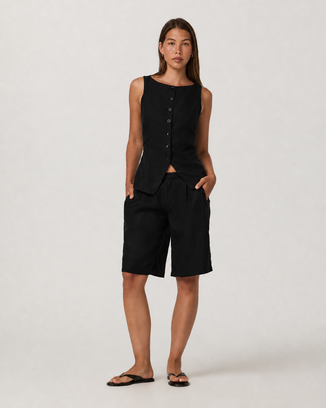 Alto Line Button-Down Everyday Tank - Black