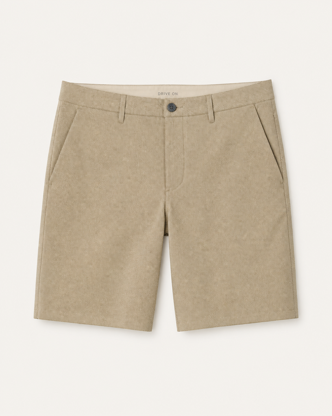 Axiom 8-Inch Everyday Short - Khaki Houndstooth Linen Texture