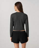 Beacon Long-Sleeve Everyday Cardigan - Black Heather