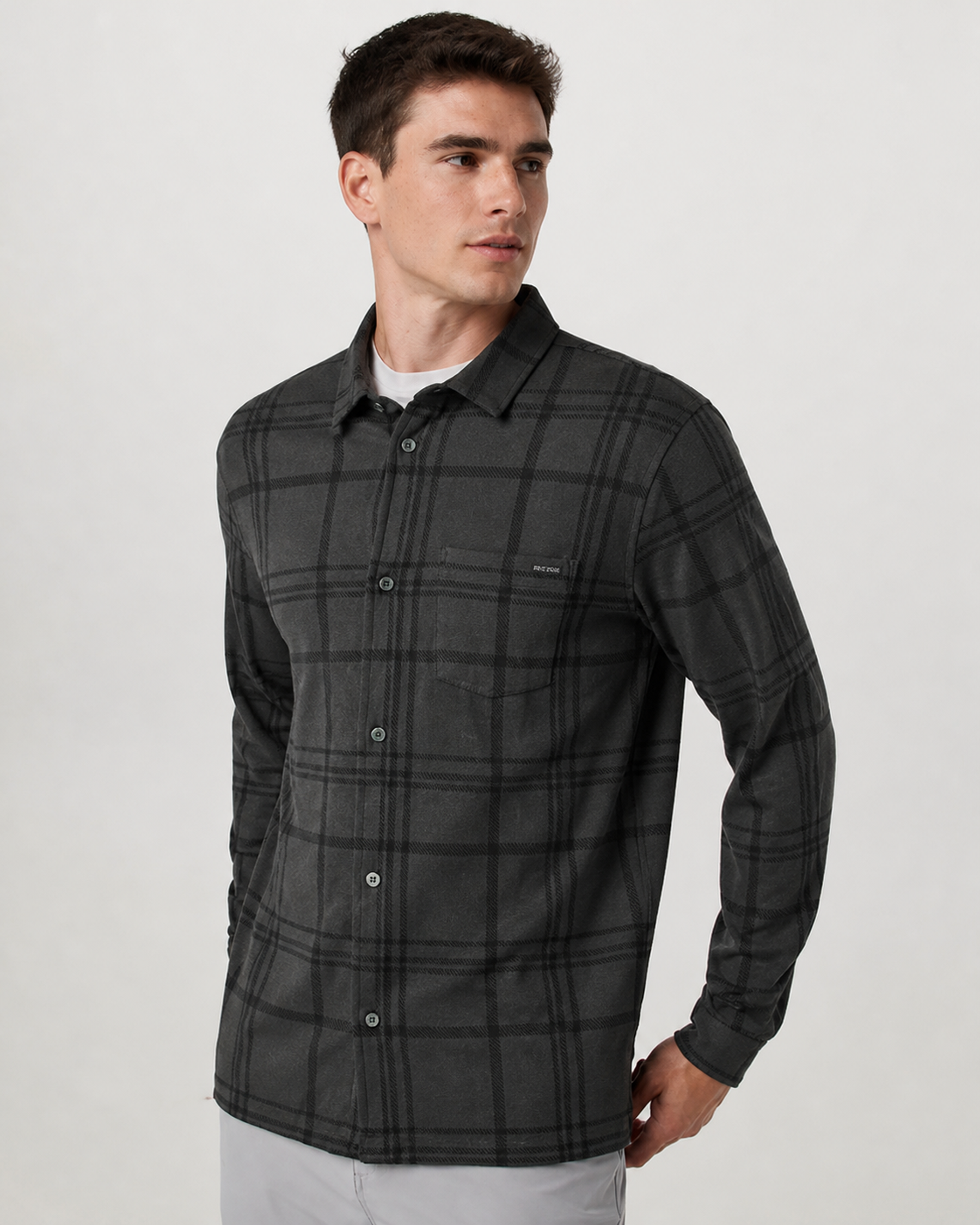 Delta Long-Sleeve Button-Down Shirt - Dark Pewter