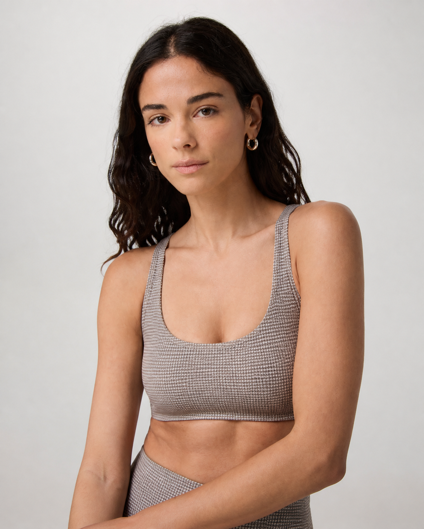 Delta Movement Bra - Natural Micro Houndstooth