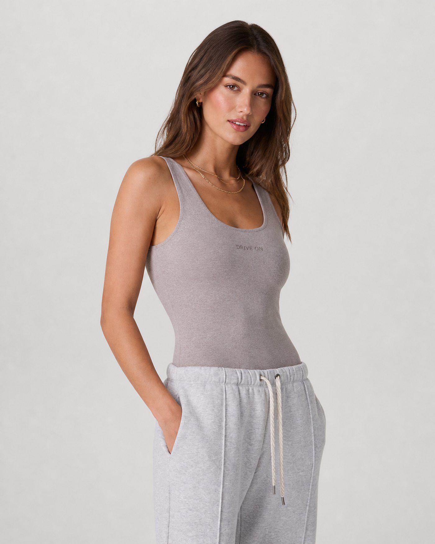 Alto Mock-Neck Movement Bodysuit - Milkweed Heather