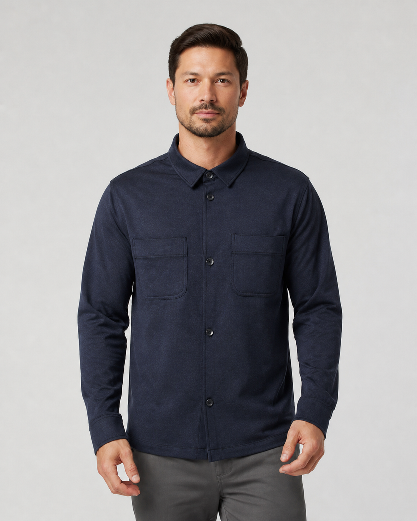 Nexus Short-Sleeve Button-Down Shirt - Abyss Heather