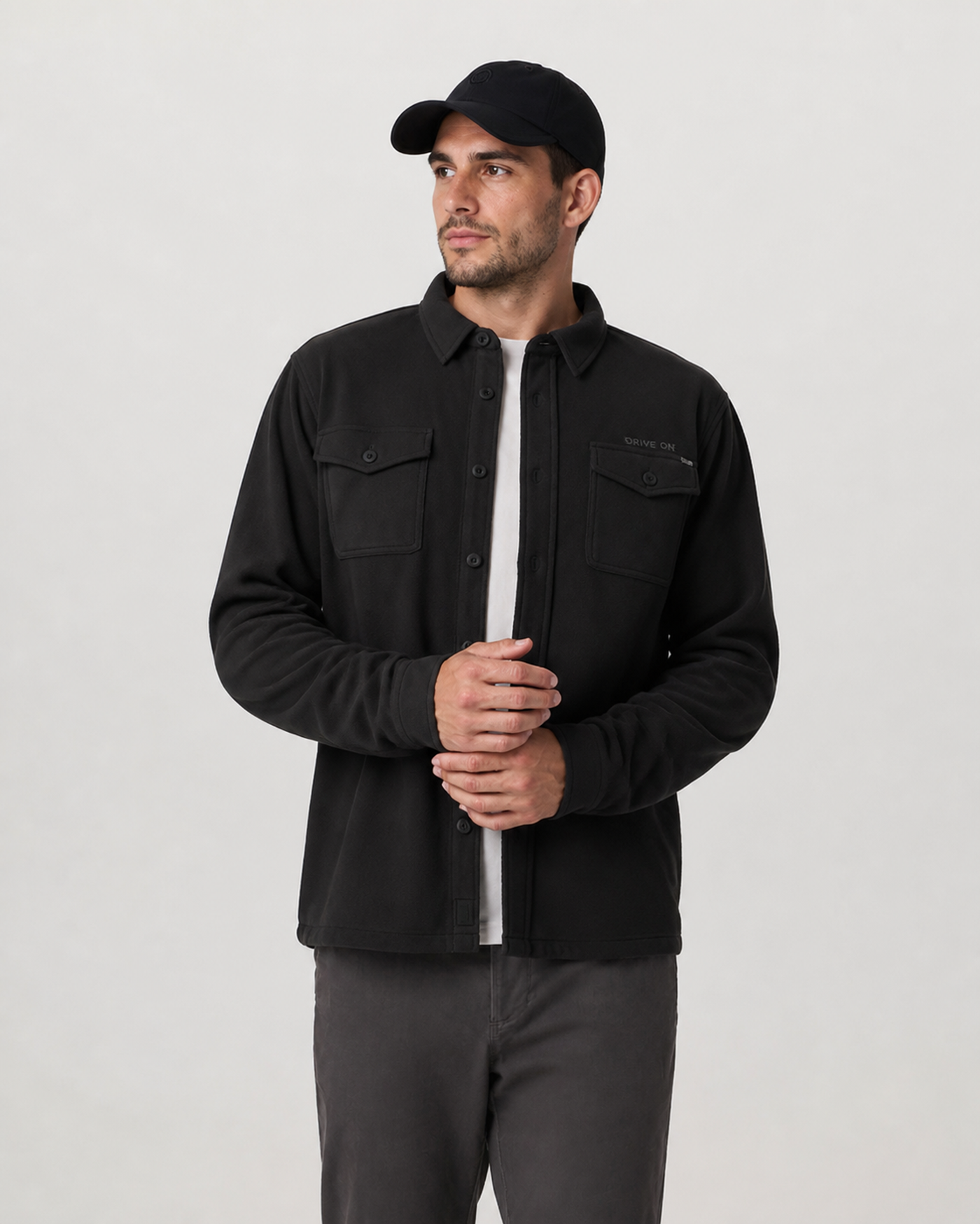 Cedar Long-Sleeve Button-Down Shirt - Black