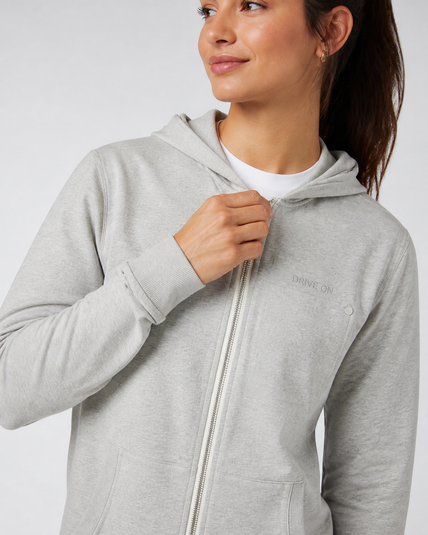 Signal Full-Zip Hoodie - Pale Grey Heather