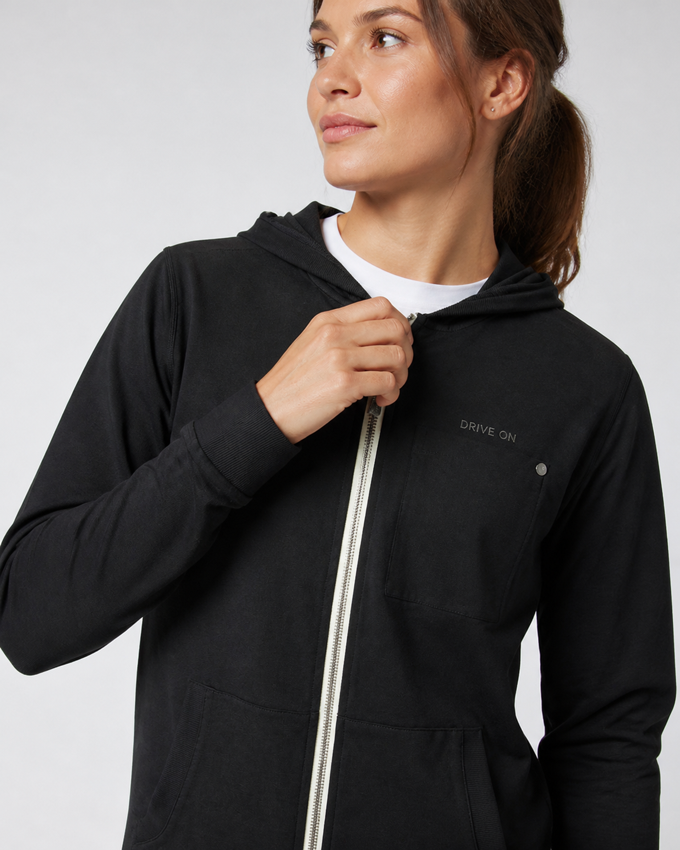 Pivot Mini Full-Zip Hoodie - Black Heather