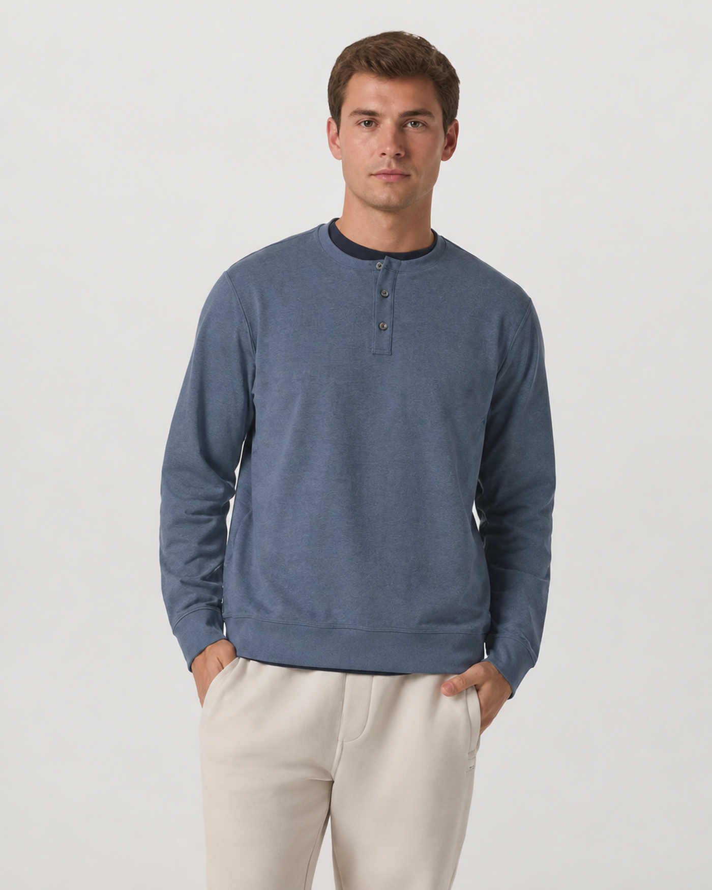 Alto Long-Sleeve Movement Henley - Blue Dusk Heather