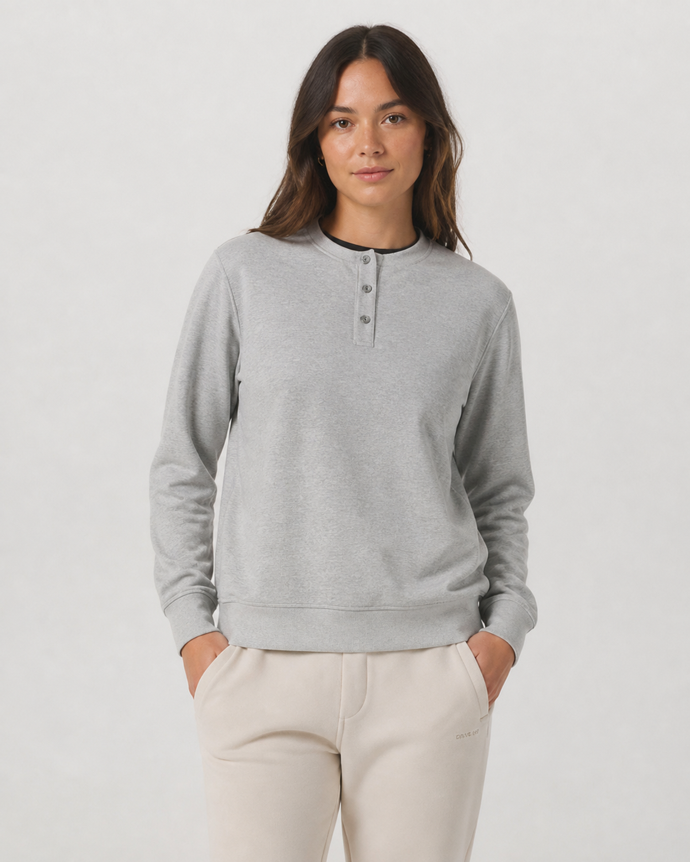 Beacon Long-Sleeve Movement Henley - Light Heather Grey