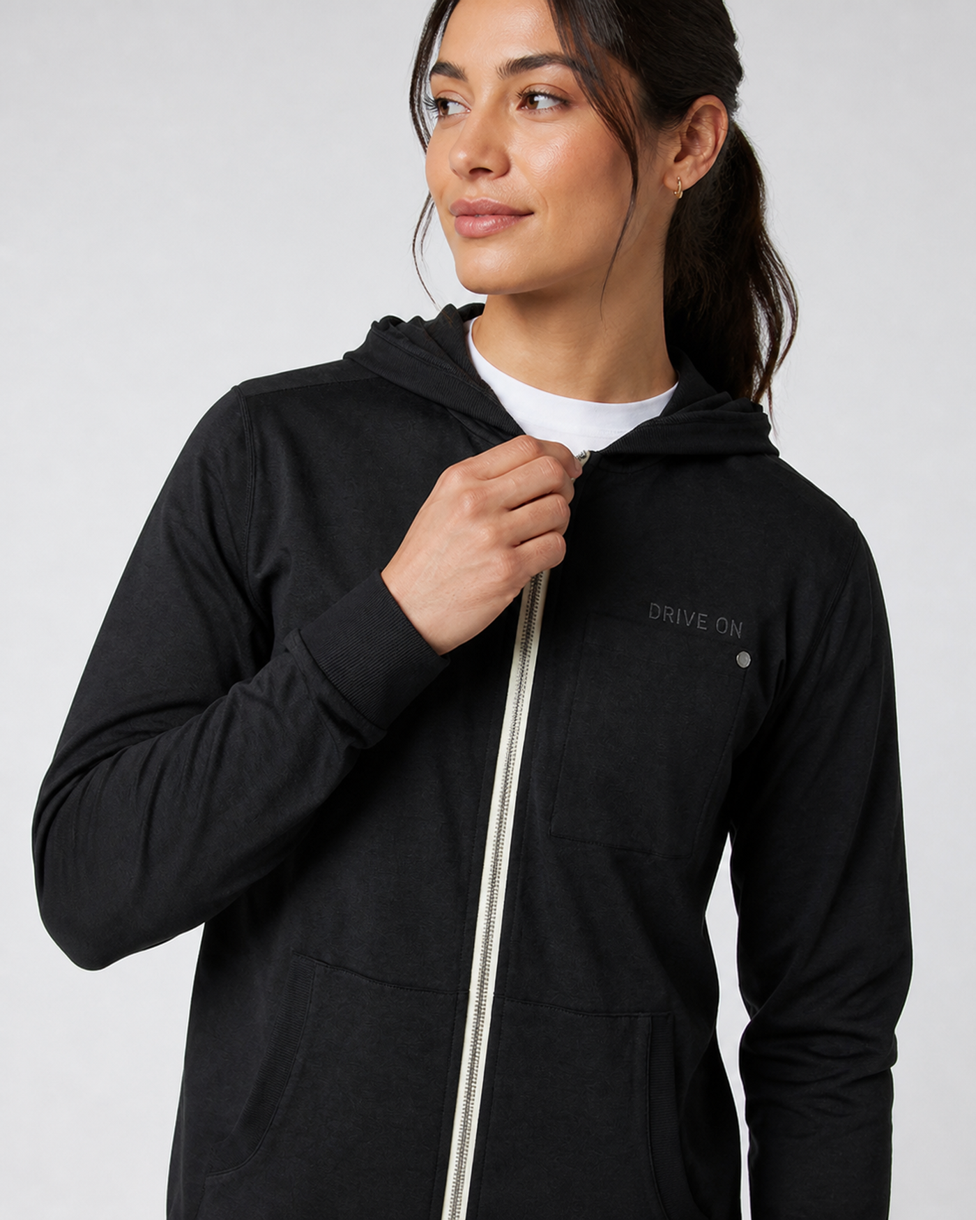 Orbit Mini Full-Zip Hoodie - Black Heather