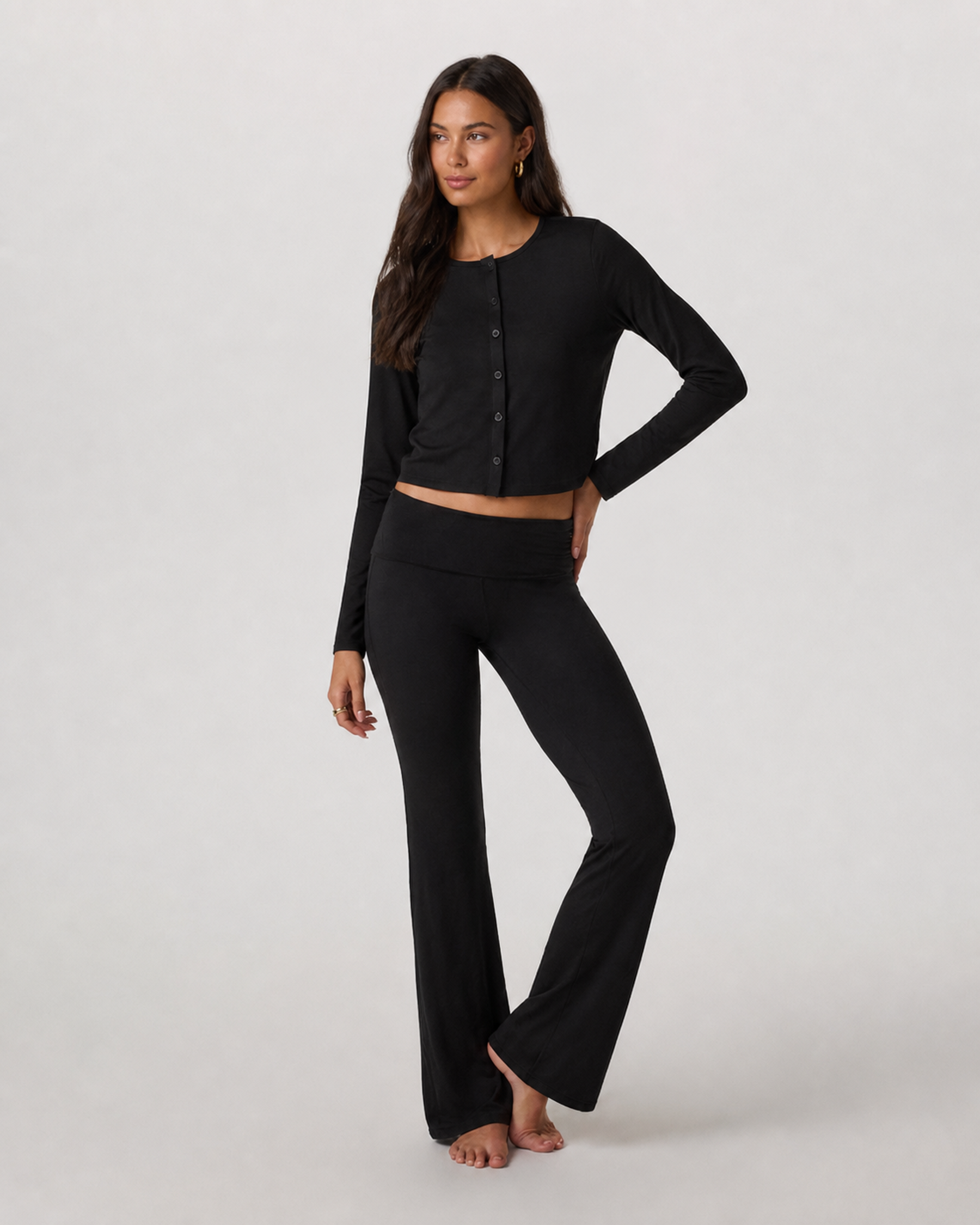 Beacon Long-Sleeve Everyday Cardigan - Black Heather