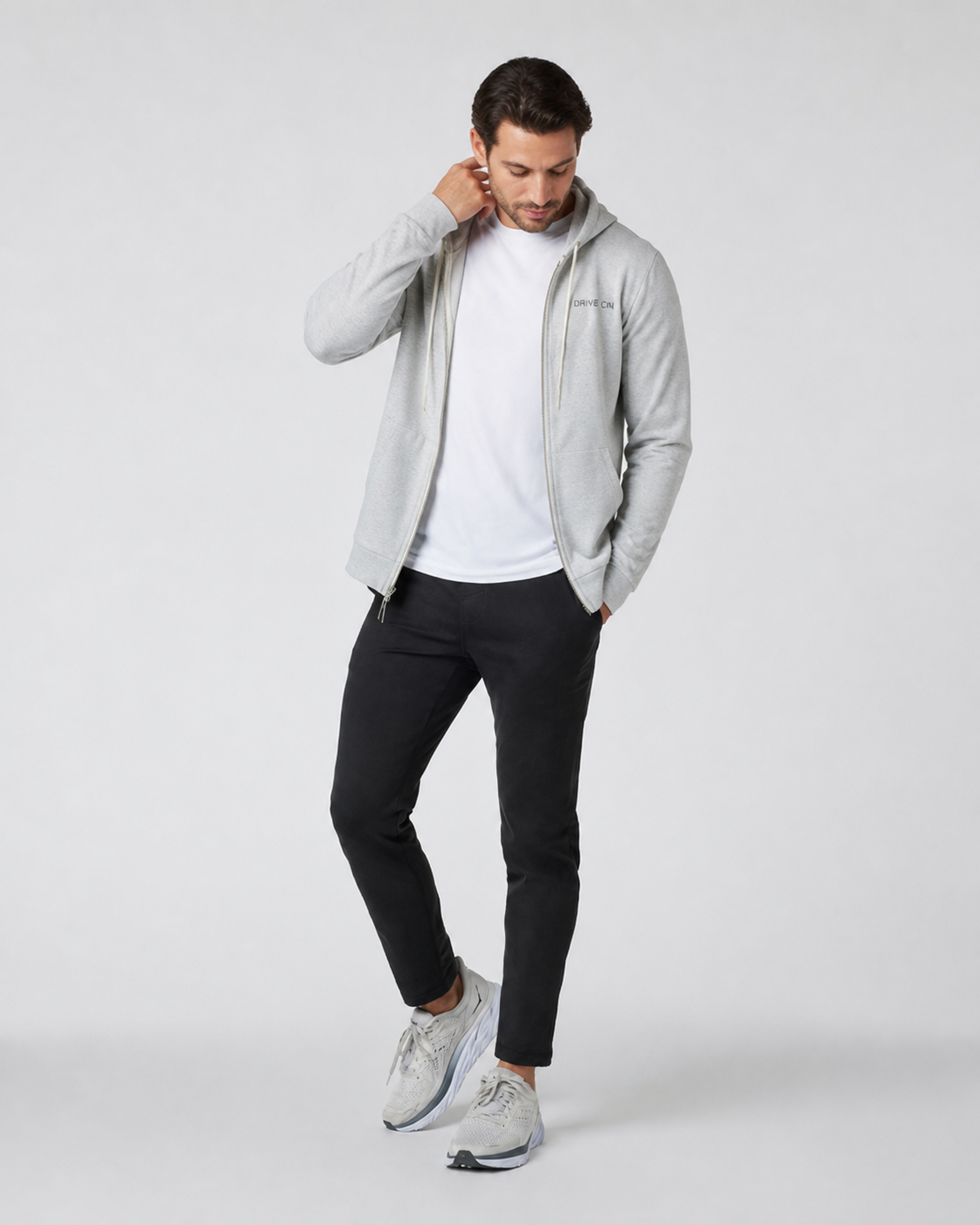 Compass Hoodie - Pale Heather Grey
