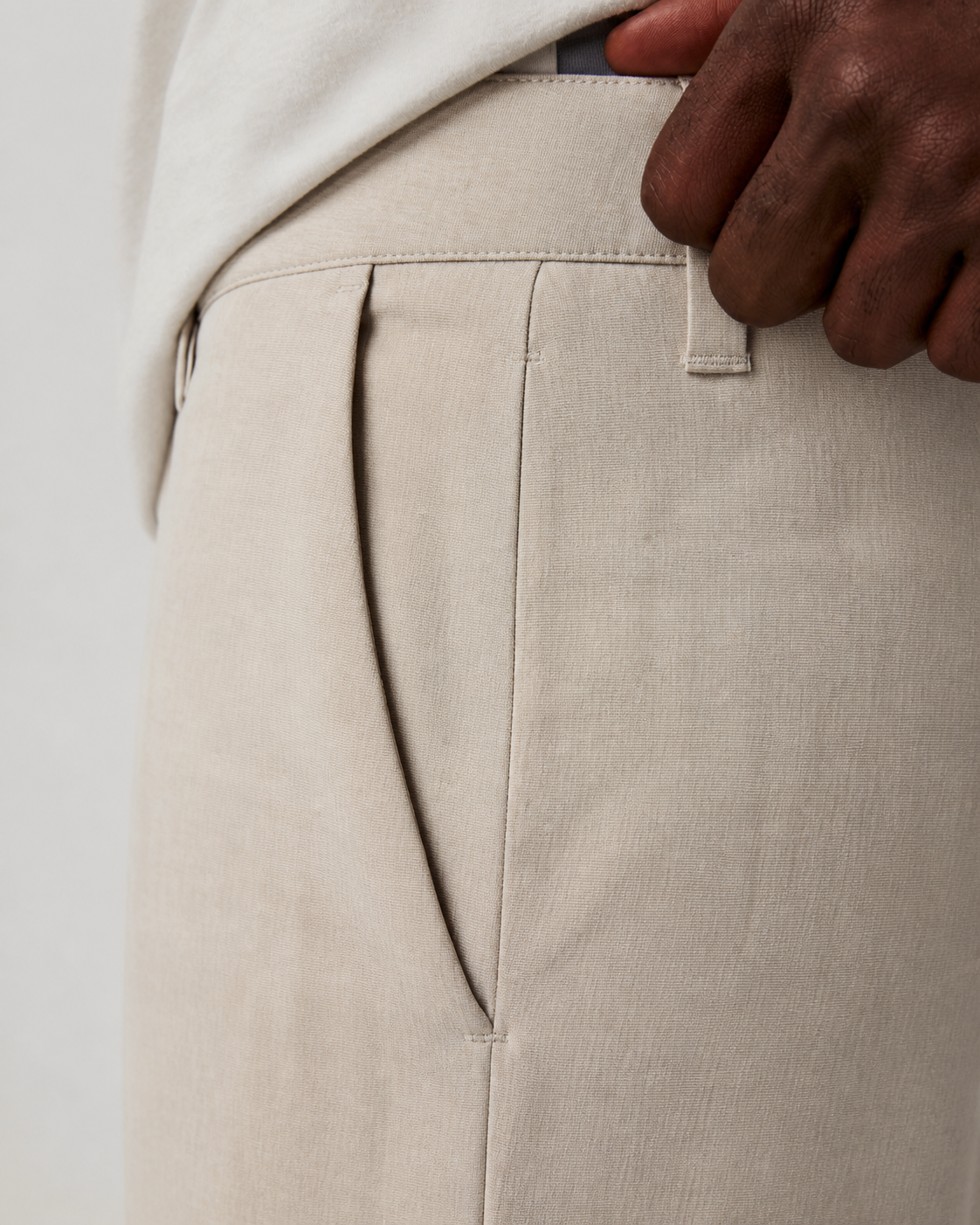 Alto Slim-Fit Transit Trouser - Khaki Linen Texture