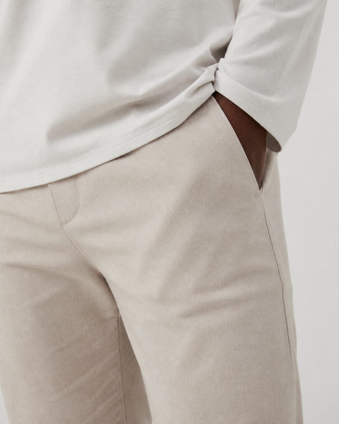 Alto Slim-Fit Transit Trouser - Khaki Linen Texture