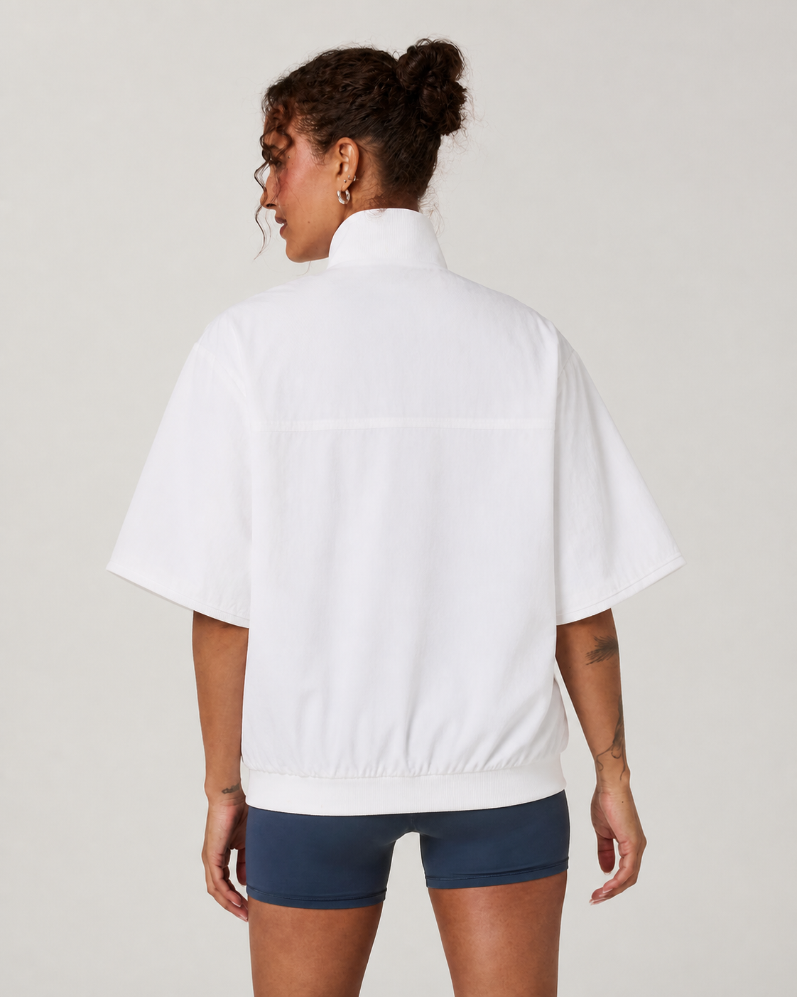 Beacon Way Short-Sleeve Half-Zip Movement Jacket - White