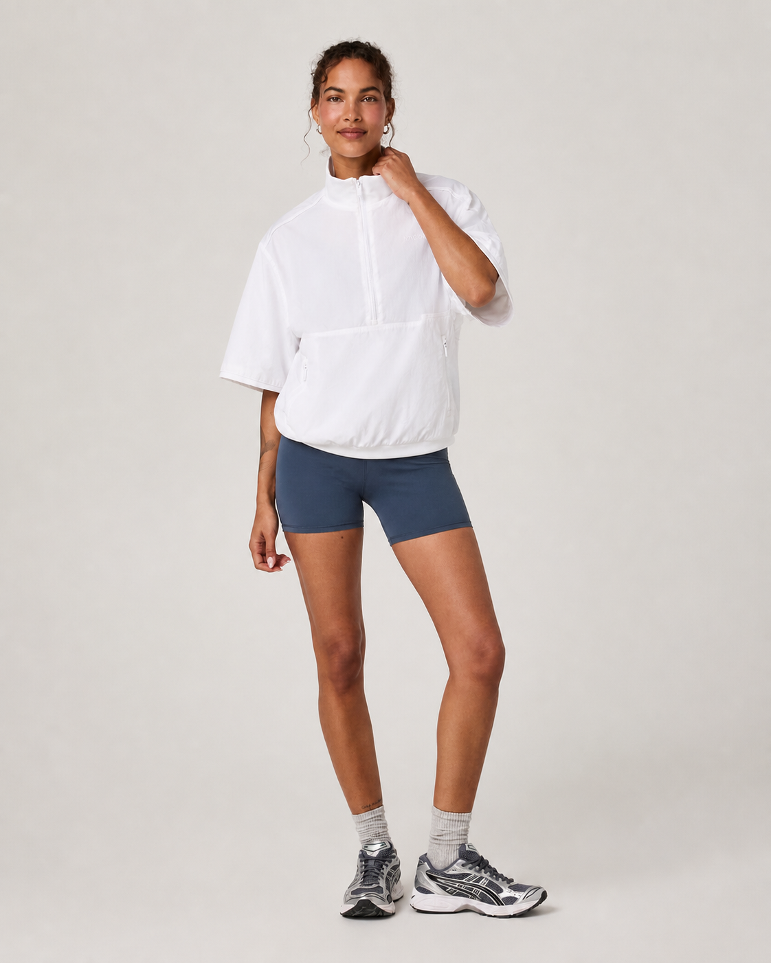 Beacon Way Short-Sleeve Half-Zip Movement Jacket - White