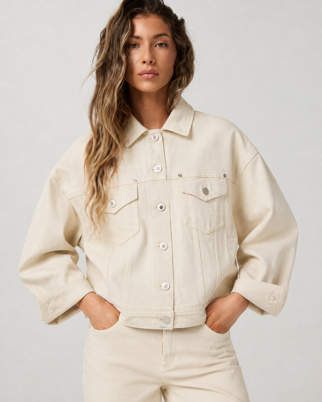 Flint Way Oversized Movement Jacket - Bone Denim
