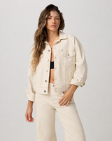 Flint Way Oversized Movement Jacket - Bone Denim