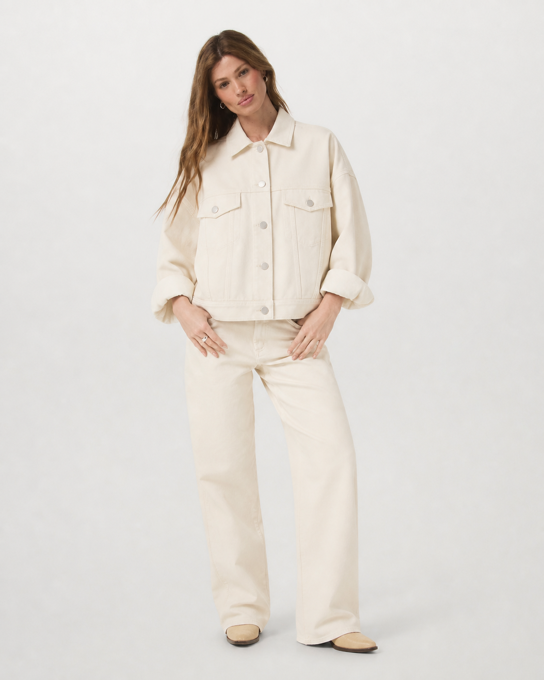Flint Way Oversized Movement Jacket - Bone Denim