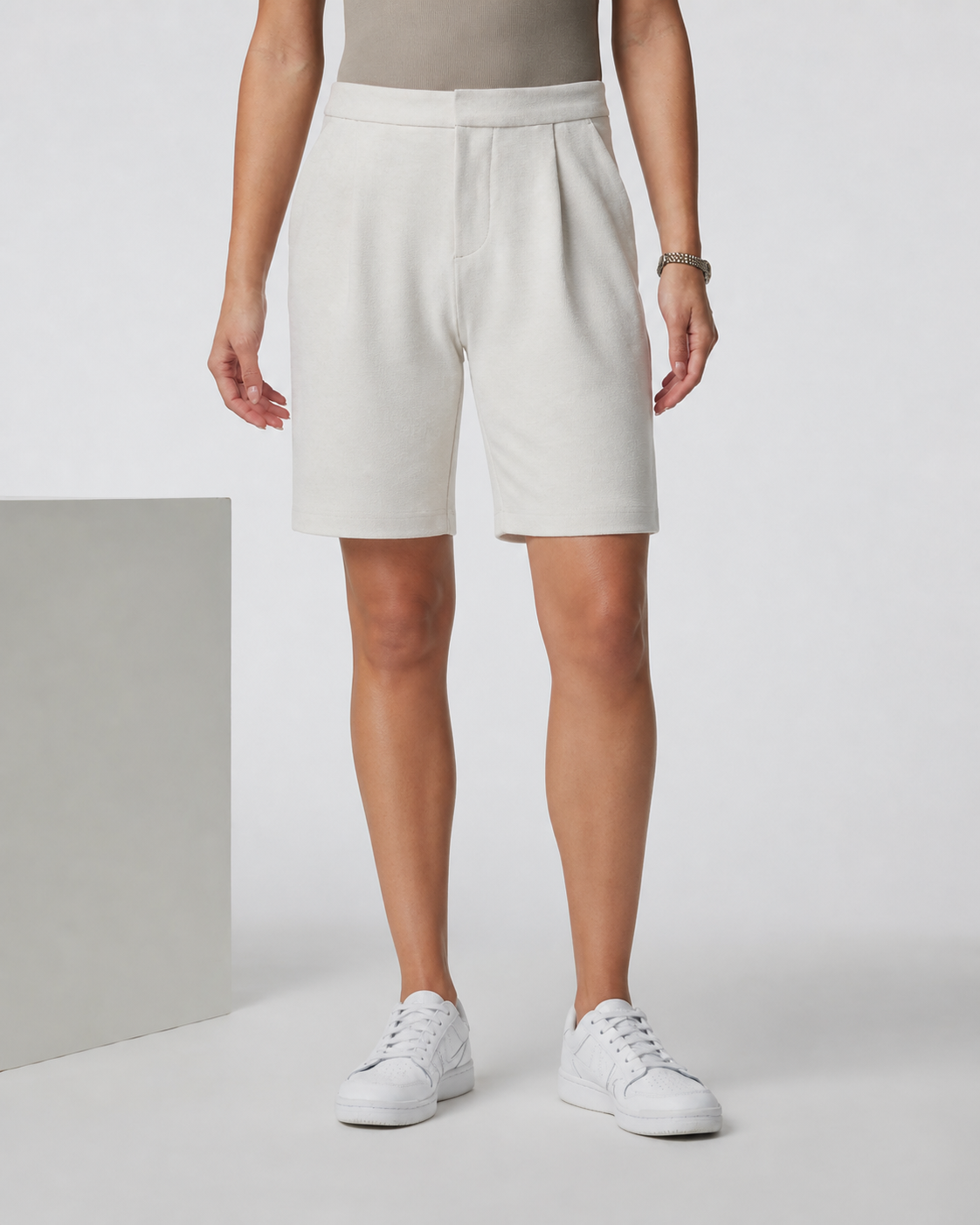 Solstice Short-Length Transit Trouser - Ecru Heather